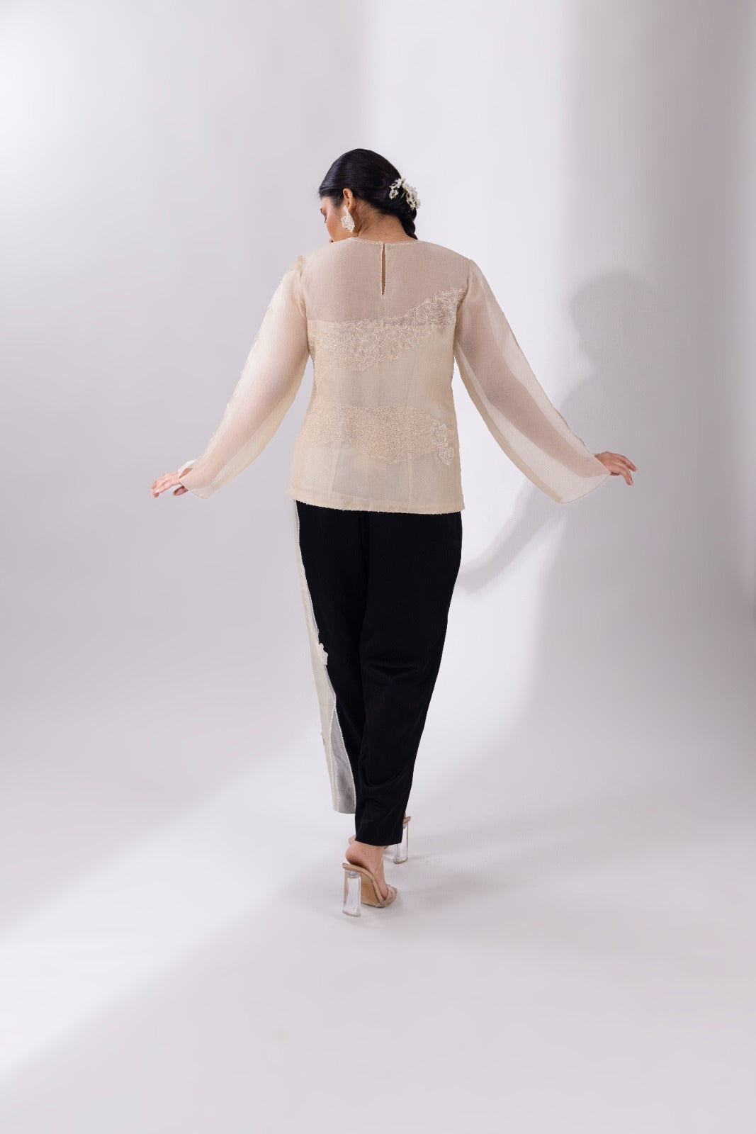 White Straight Top With Pant