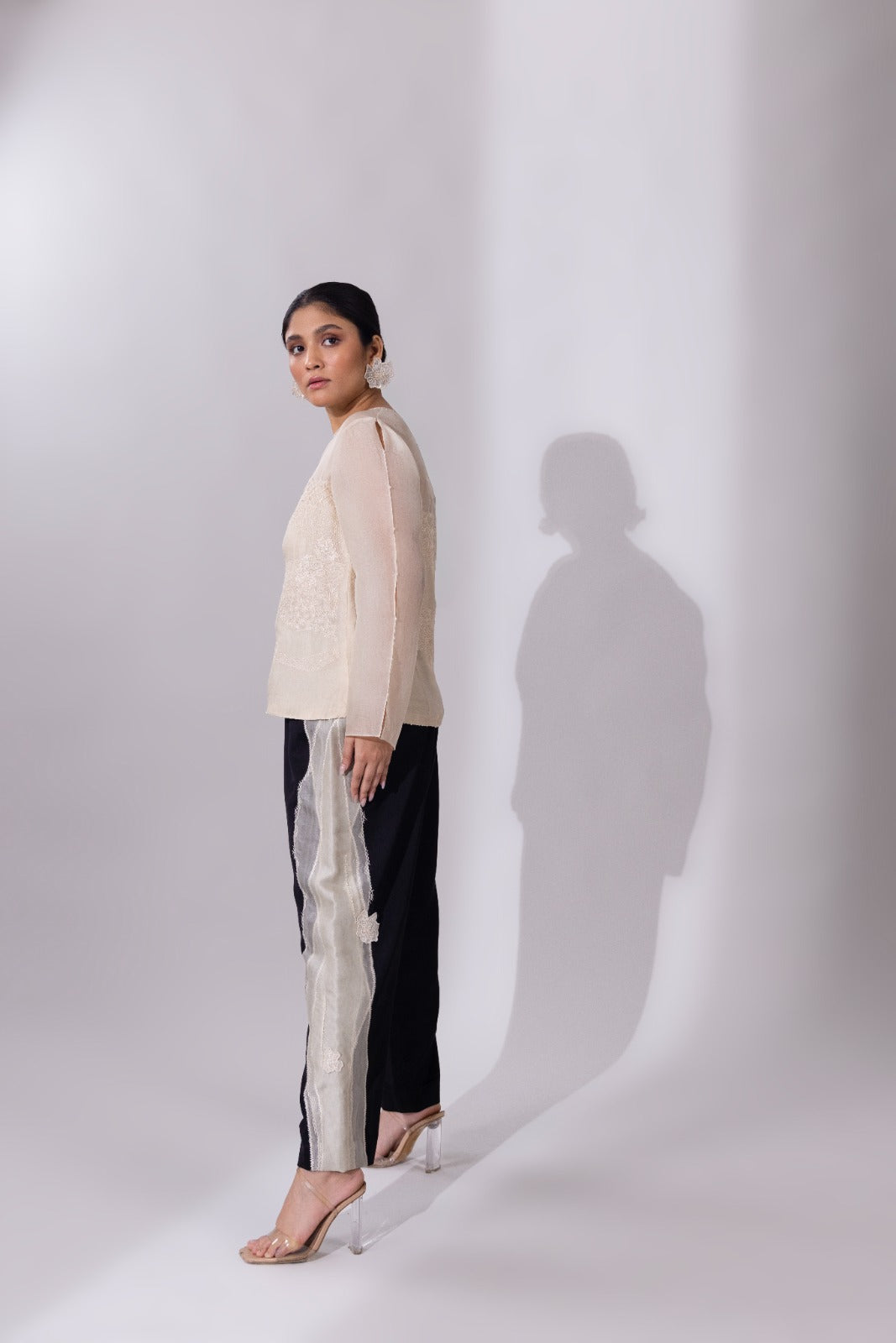 White Straight Top With Pant