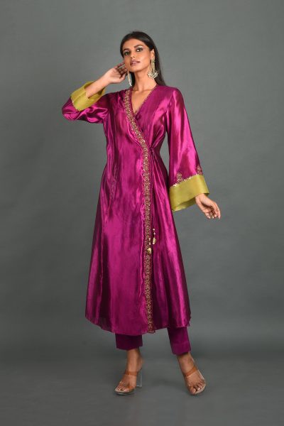 Pink Silk Kurta With Pant