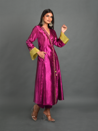 Pink Silk Kurta With Pant